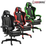 Herzberg HG-8080: Ergonomische gamingstoel in racestijl Zwart