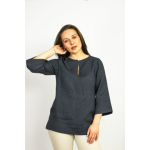 Linnen top, linnen blouse, oversized top, linnen dameskleding - L US letter - Light Grey - L US letter