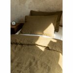 Linnen dekbedovertrek in honinggroen - Linen Duvet Cover in Honey Green 135x200cm