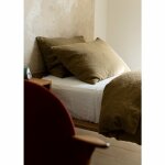 Linnen dekbedovertrek in honinggroen - Linen Duvet Cover in Honey Green 135x200cm