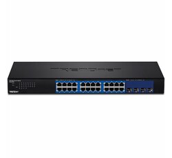 Schakelaar Trendnet TEG-30284 1000 Mbit/s Zwart Schakelaar Trendnet TEG-30284 1000 Mbit/s Zwart