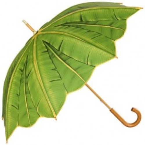 Paraplu met palmbraderen en houten handvat - classic