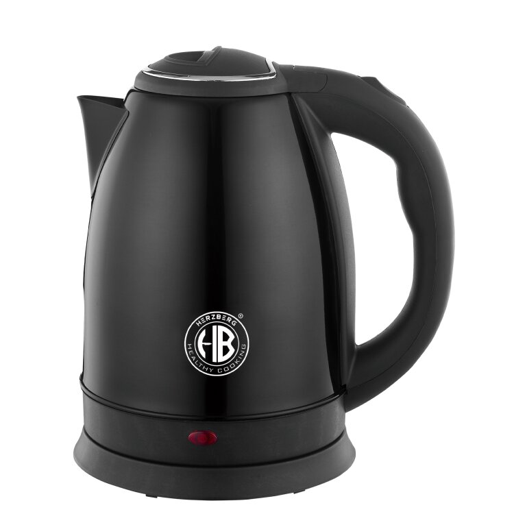 Herzberg HG-5011: Roestvrijstalen waterkoker Zwart