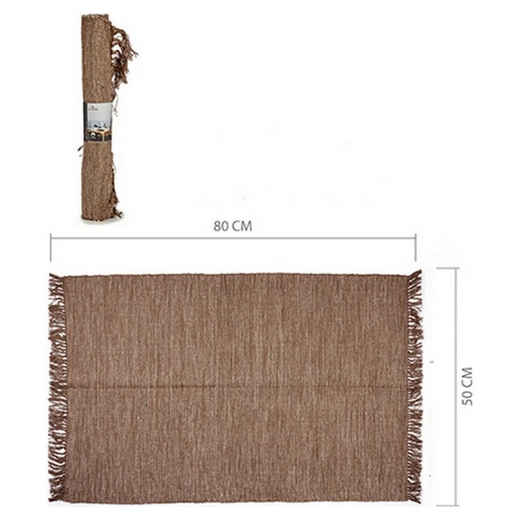 Tapijt Bruin Katoen (50 x 1 x 80 cm)
