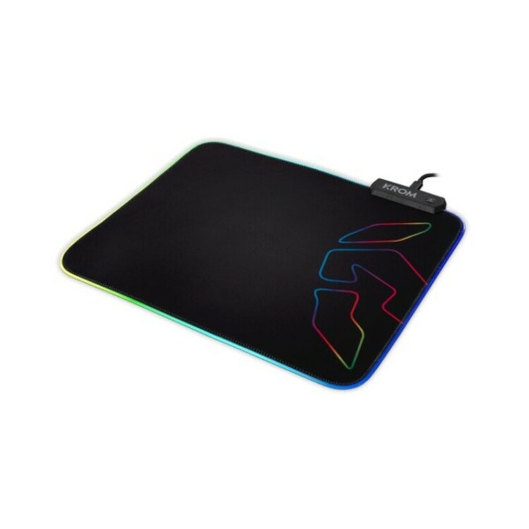 Gaming Muismat Met Ledverlichting Krom Knout RGB (32 x 27 x 0,3 cm) Zwart