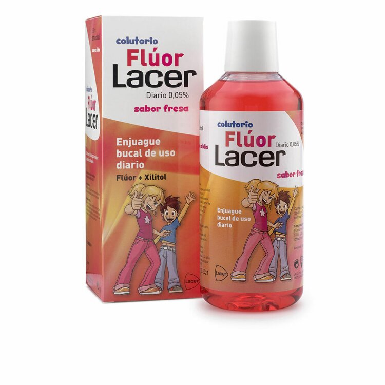Mondspoeling Lacer Aardbei Fluoride Junior (500 ml)