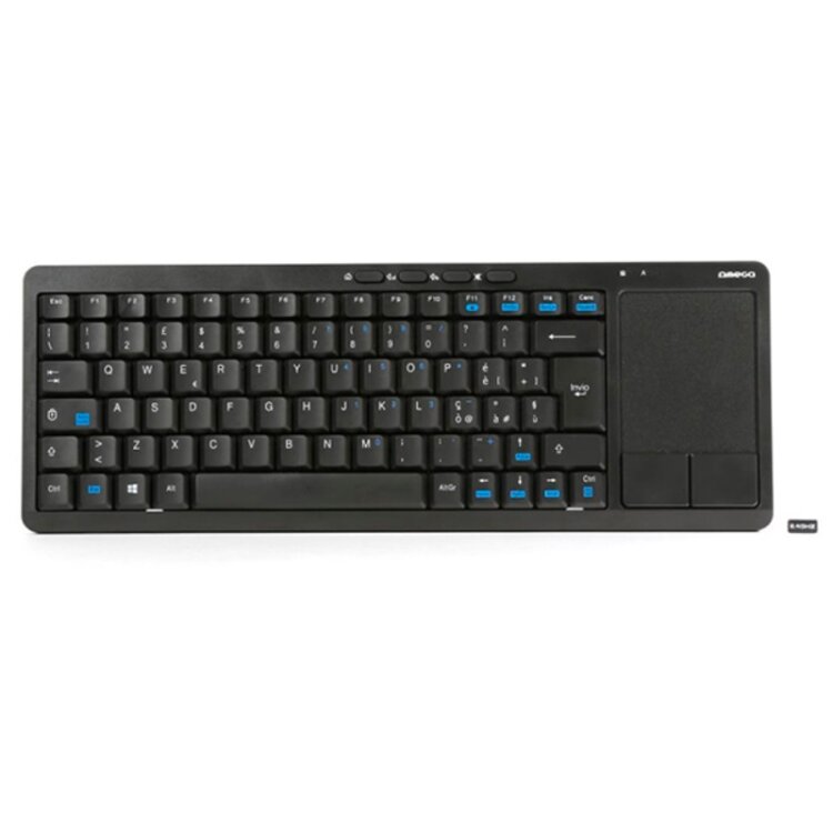 Draadloos toetsenbord Omega OKB004BES Touchpad Zwart